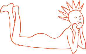 Kuvituskuva makoileva henkilö.